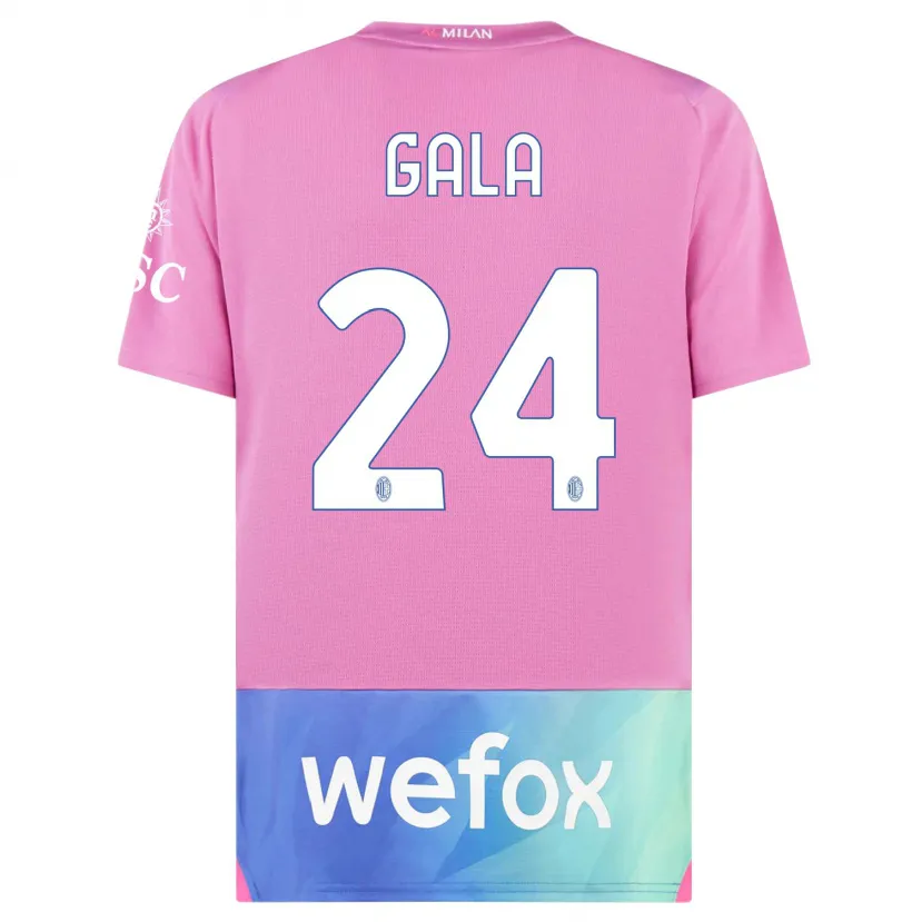 Danxen Niño Camiseta Antonio Gala #24 Rosado Morado Equipación Tercera 2023/24 La Camisa