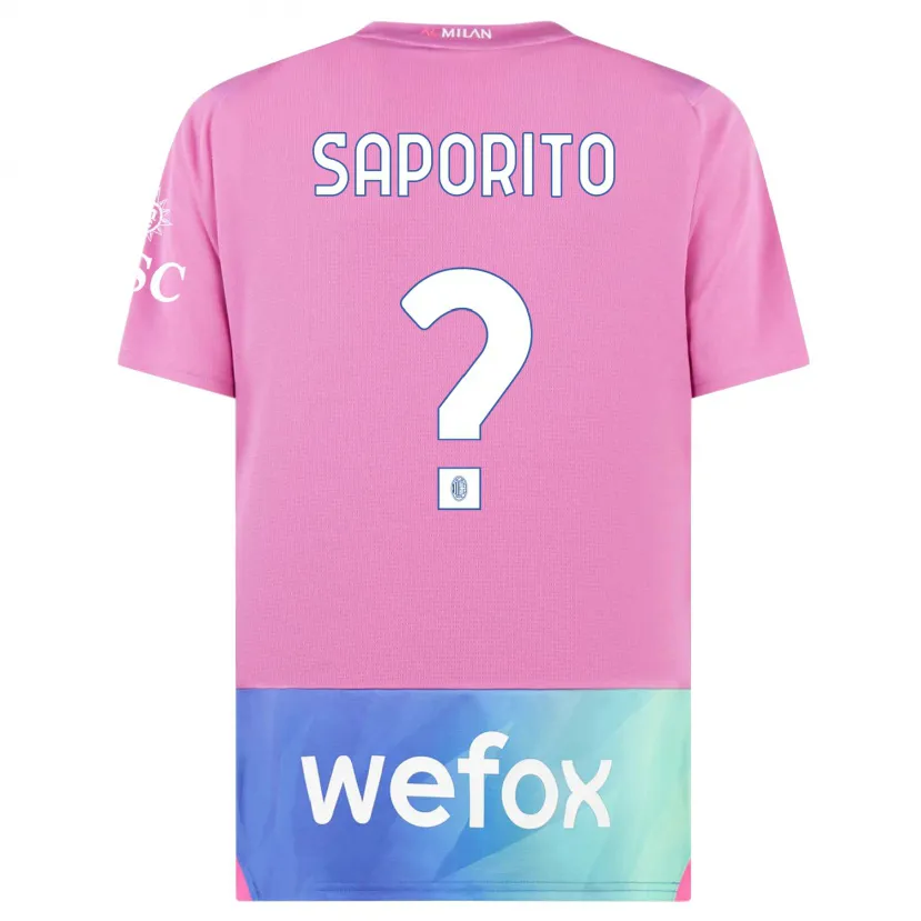 Danxen Niño Camiseta Riccardo Saporito #0 Rosado Morado Equipación Tercera 2023/24 La Camisa