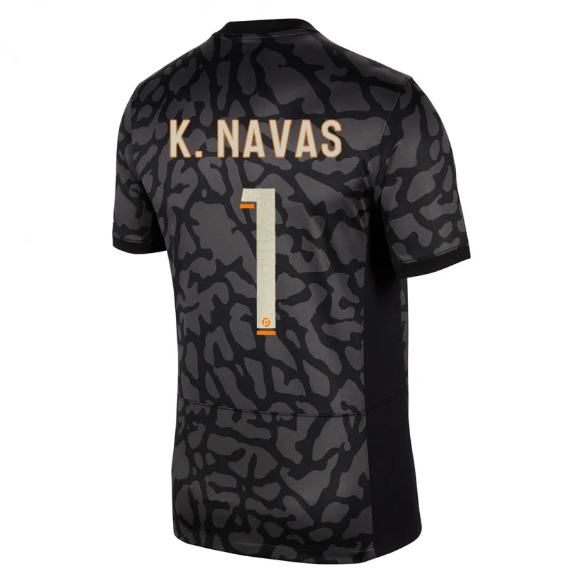 Danxen Niño Camiseta Keylor Navas #1 Negro Equipación Tercera 2023/24 La Camisa