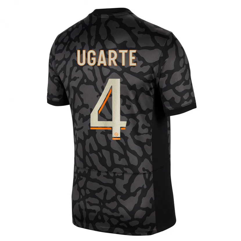 Danxen Niño Camiseta Manuel Ugarte #4 Negro Equipación Tercera 2023/24 La Camisa