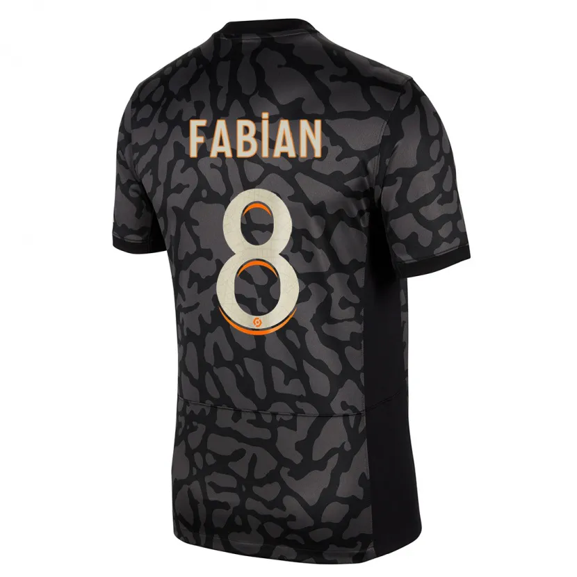 Danxen Niño Camiseta Fabián Ruiz #8 Negro Equipación Tercera 2023/24 La Camisa