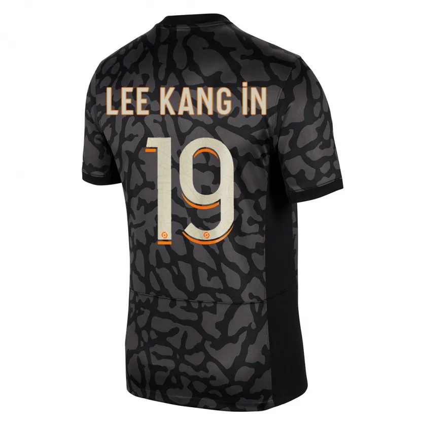 Danxen Niño Camiseta Kang-In Lee #19 Negro Equipación Tercera 2023/24 La Camisa