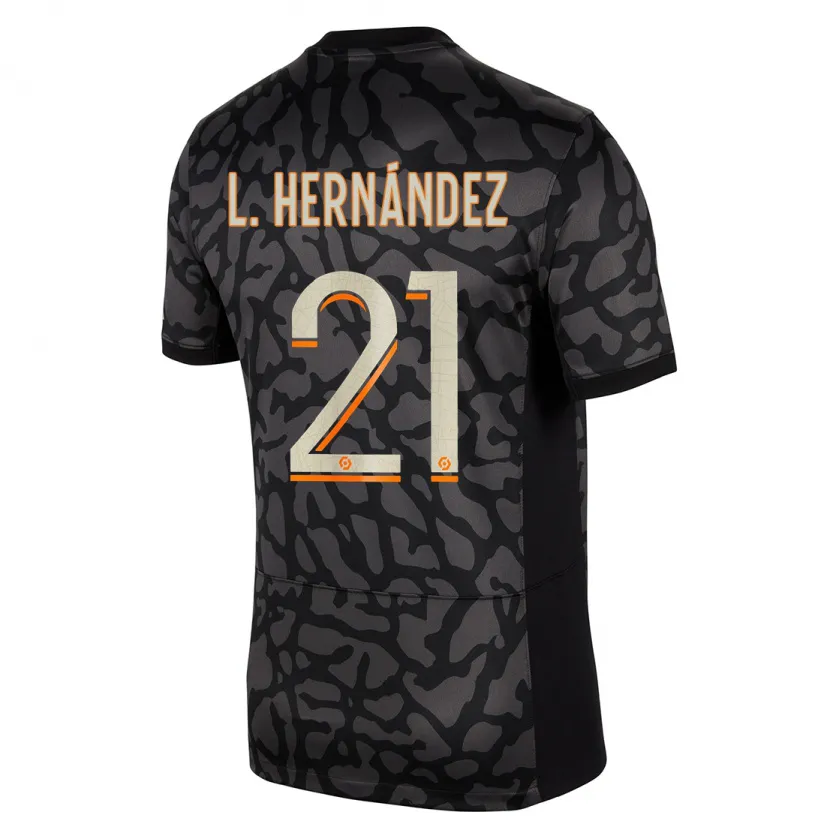 Danxen Niño Camiseta Lucas Hernández #21 Negro Equipación Tercera 2023/24 La Camisa