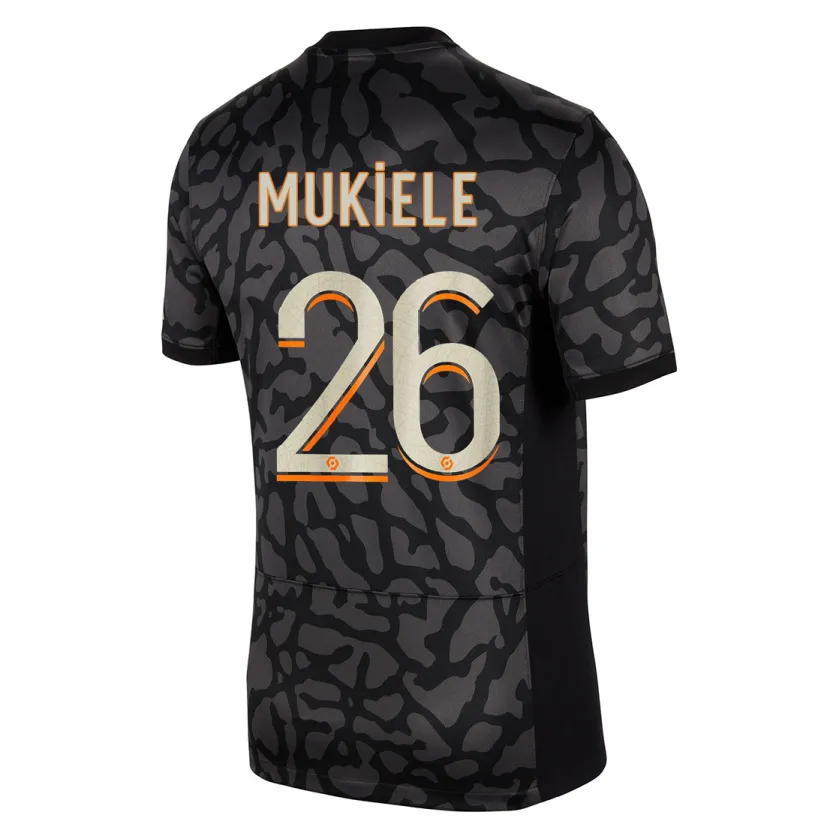 Danxen Niño Camiseta Nordi Mukiele #26 Negro Equipación Tercera 2023/24 La Camisa