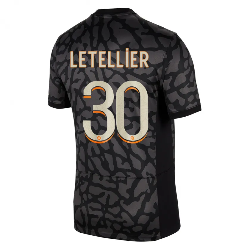 Danxen Niño Camiseta Alexandre Letellier #30 Negro Equipación Tercera 2023/24 La Camisa