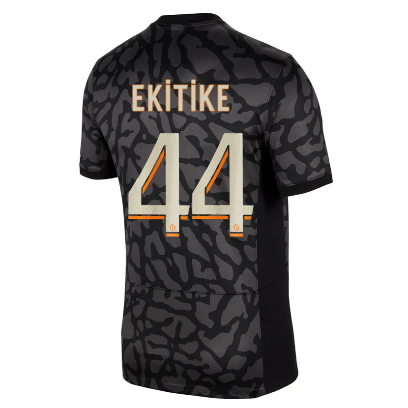 Danxen Niño Camiseta Hugo Ekitiké #44 Negro Equipación Tercera 2023/24 La Camisa