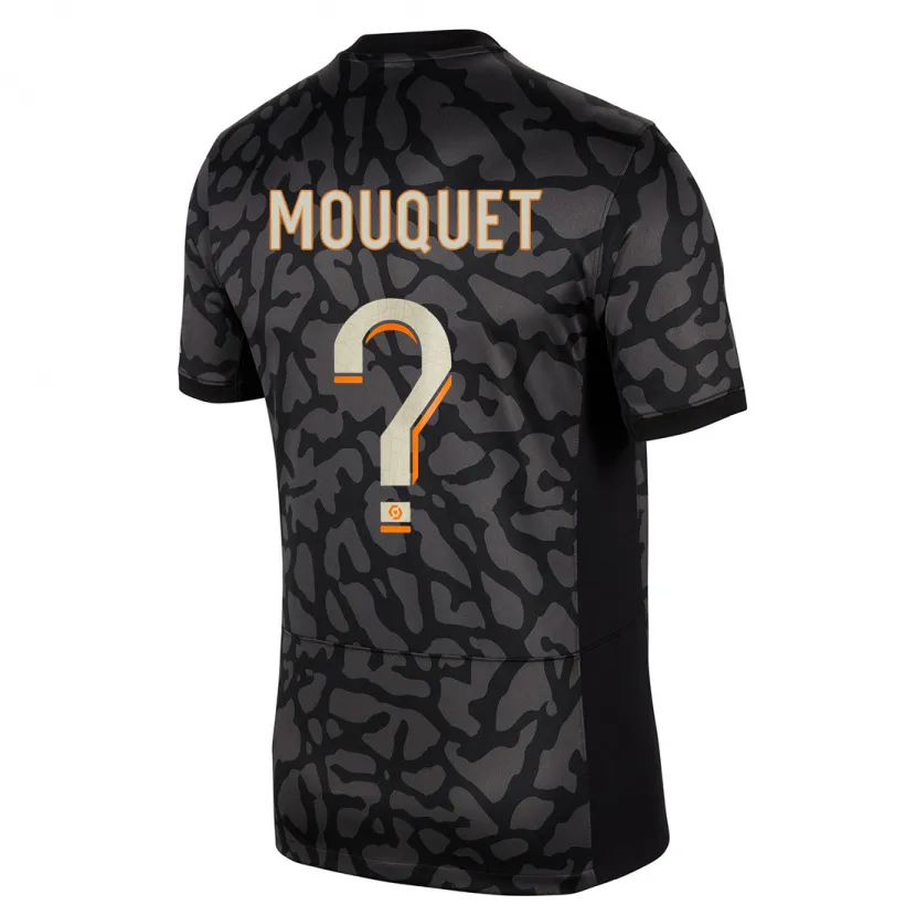 Danxen Niño Camiseta Louis Mouquet #0 Negro Equipación Tercera 2023/24 La Camisa