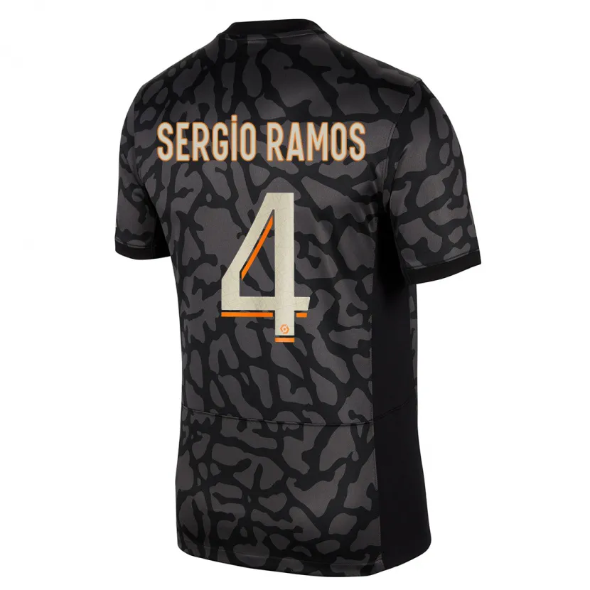 Danxen Niño Camiseta Sergio Ramos #4 Negro Equipación Tercera 2023/24 La Camisa