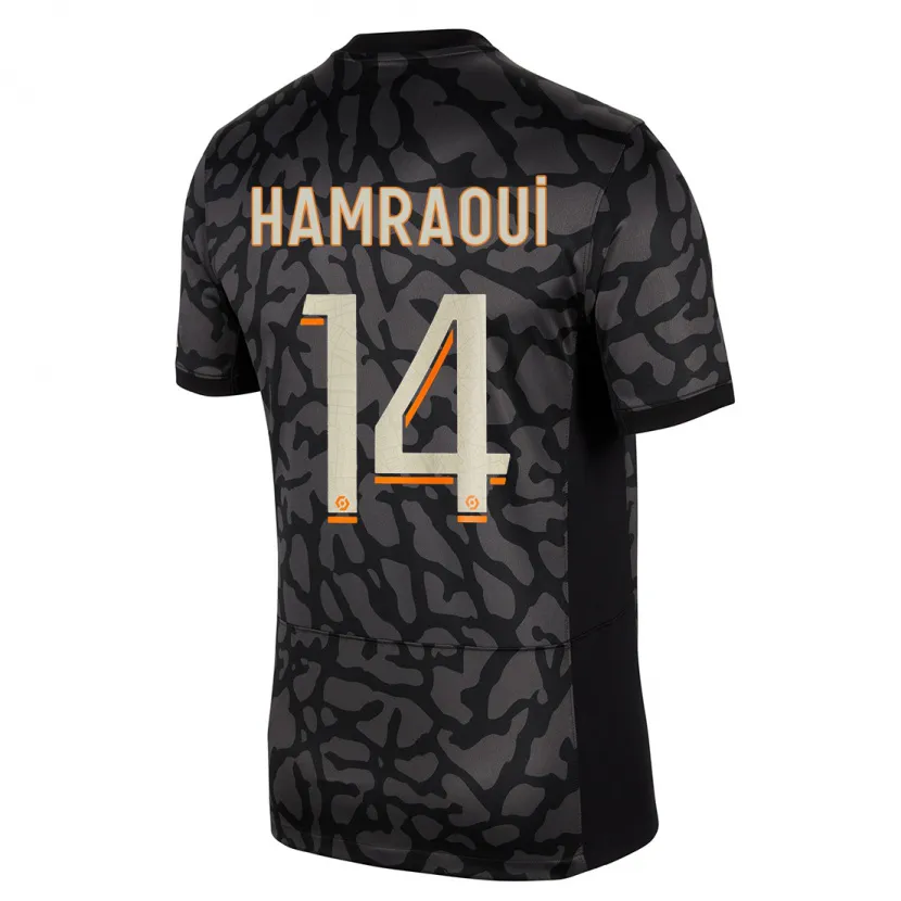 Danxen Niño Camiseta Kheira Hamraoui #14 Negro Equipación Tercera 2023/24 La Camisa