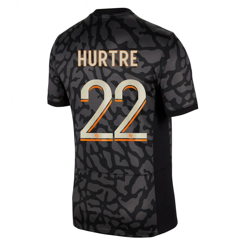 Danxen Niño Camiseta Oceane Hurtre #22 Negro Equipación Tercera 2023/24 La Camisa