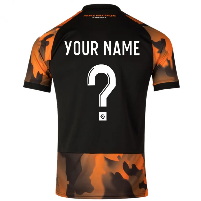 Danxen Niño Camiseta Su Nombre #0 Negro Naranja Equipación Tercera 2023/24 La Camisa