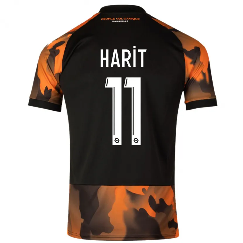 Danxen Niño Camiseta Amine Harit #11 Negro Naranja Equipación Tercera 2023/24 La Camisa