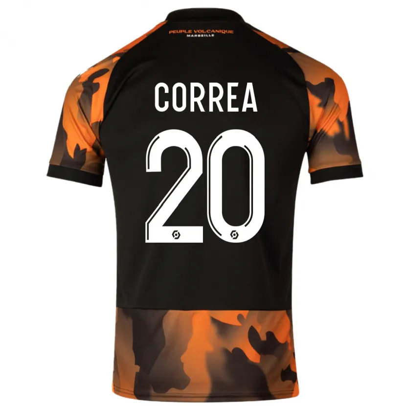 Danxen Niño Camiseta Joaquín Correa #20 Negro Naranja Equipación Tercera 2023/24 La Camisa