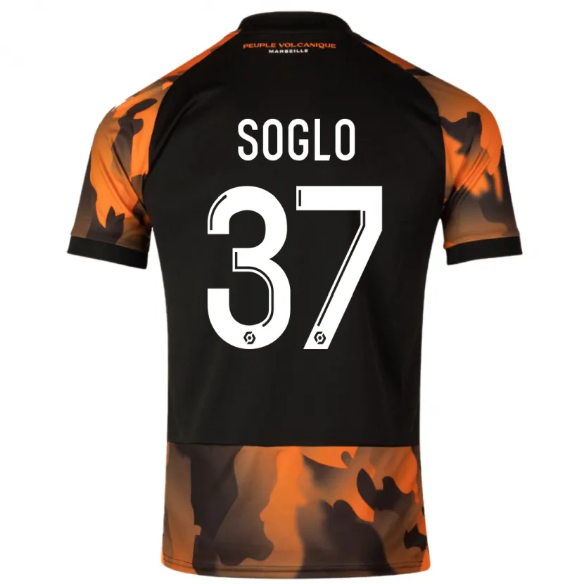 Danxen Niño Camiseta Emran Soglo #37 Negro Naranja Equipación Tercera 2023/24 La Camisa