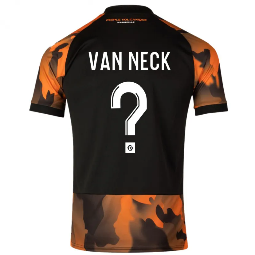 Danxen Niño Camiseta Jelle Van Neck #0 Negro Naranja Equipación Tercera 2023/24 La Camisa