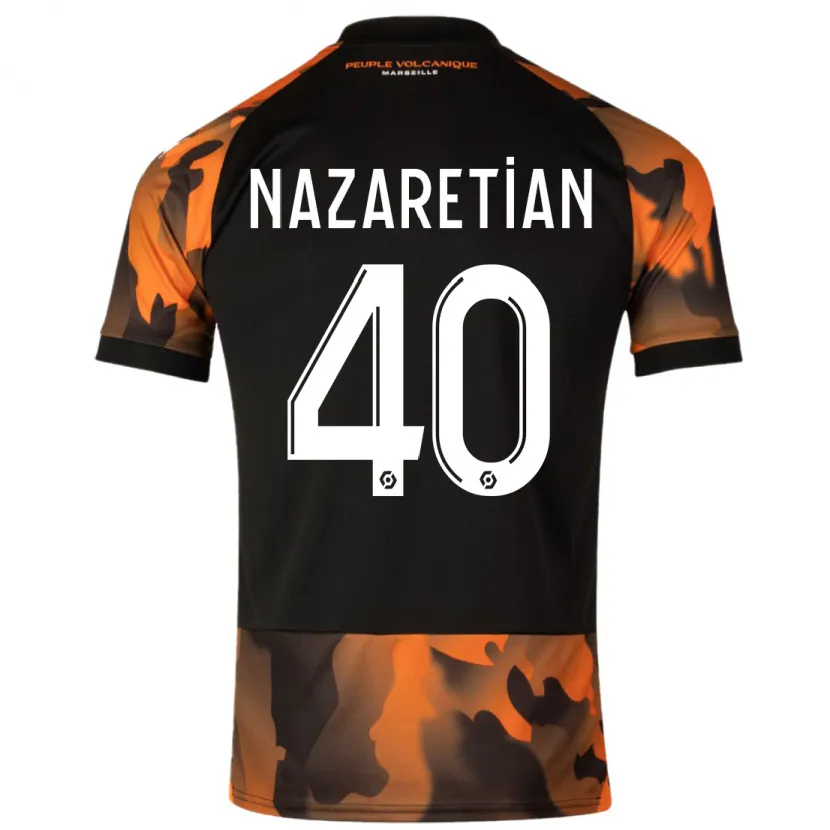 Danxen Niño Camiseta Manuel Nazaretian #40 Negro Naranja Equipación Tercera 2023/24 La Camisa