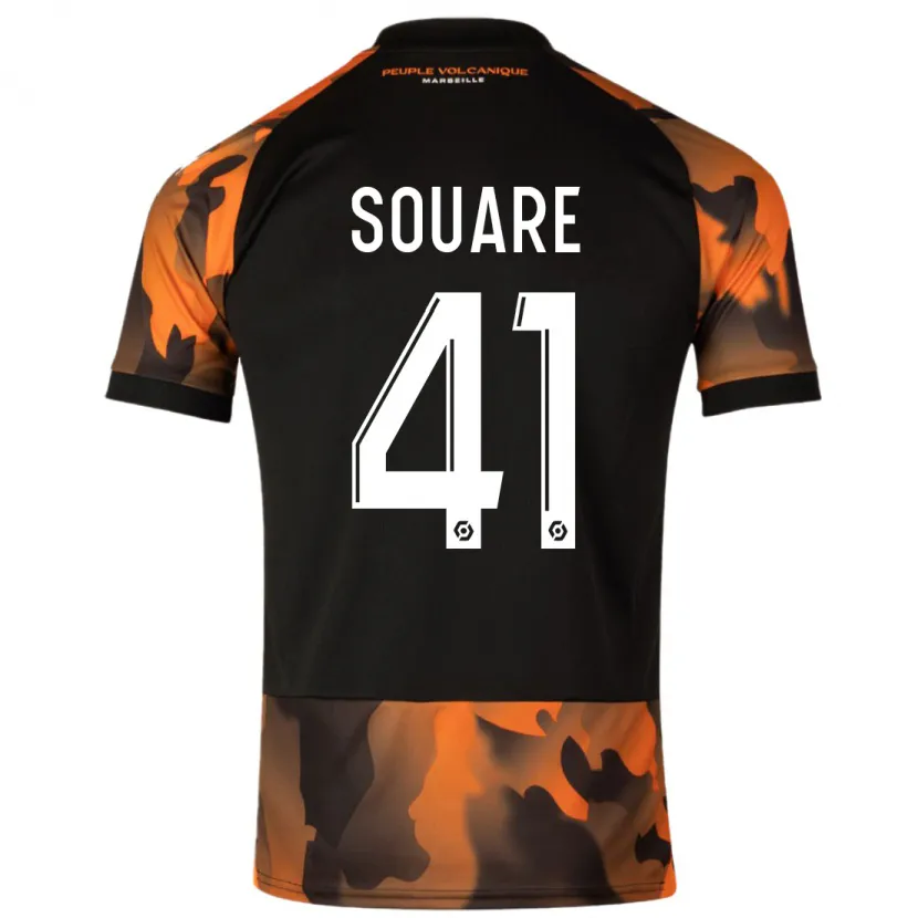 Danxen Niño Camiseta Cheick Souare #41 Negro Naranja Equipación Tercera 2023/24 La Camisa