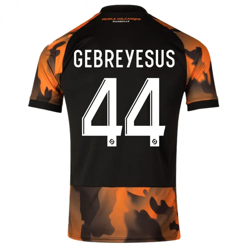 Danxen Niño Camiseta Esey Gebreyesus #44 Negro Naranja Equipación Tercera 2023/24 La Camisa