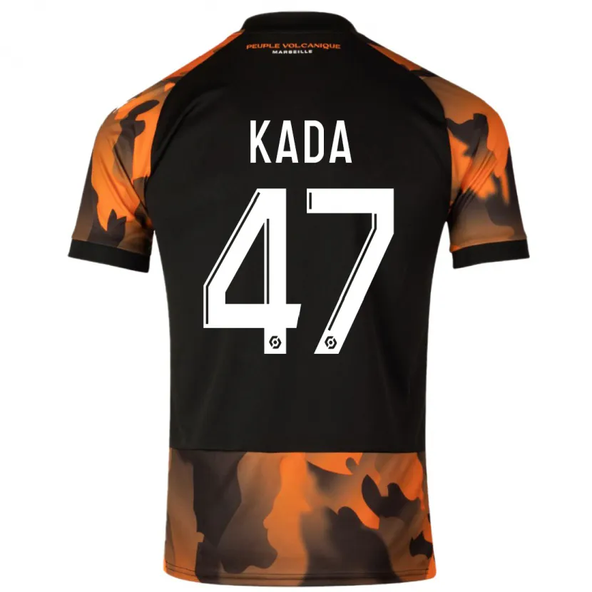 Danxen Niño Camiseta Joakim Kada #47 Negro Naranja Equipación Tercera 2023/24 La Camisa