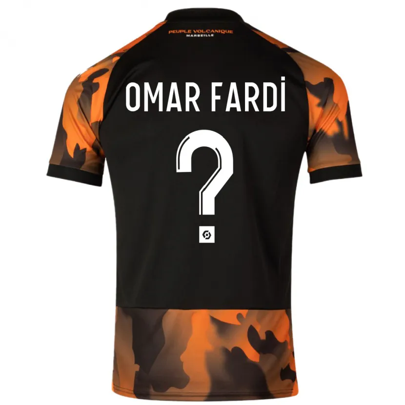 Danxen Niño Camiseta El Omar Fardi #0 Negro Naranja Equipación Tercera 2023/24 La Camisa