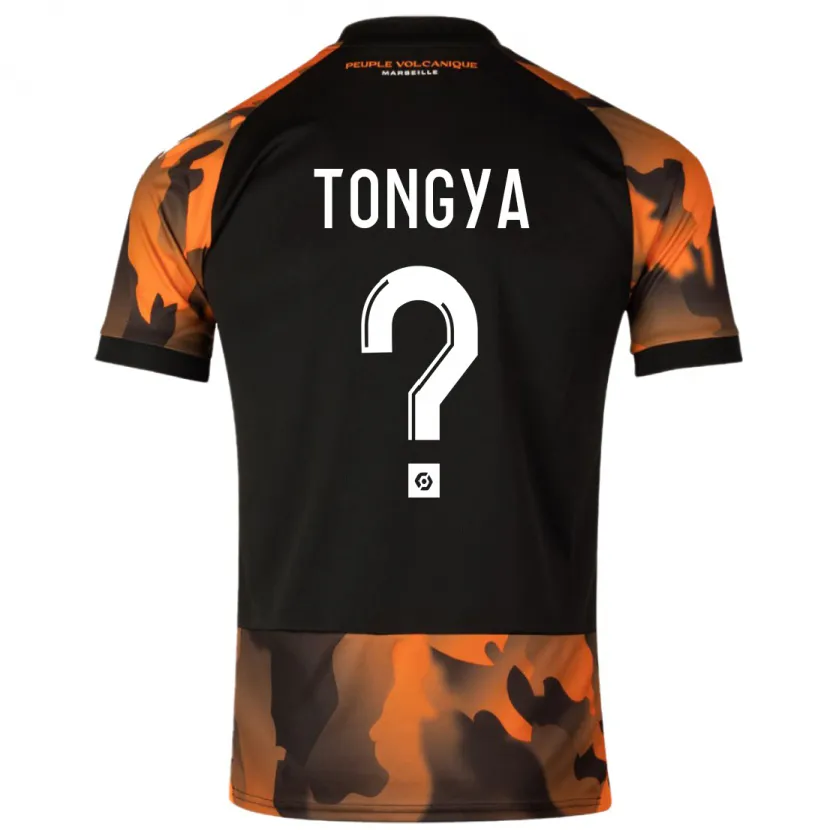 Danxen Niño Camiseta Franco Tongya #0 Negro Naranja Equipación Tercera 2023/24 La Camisa