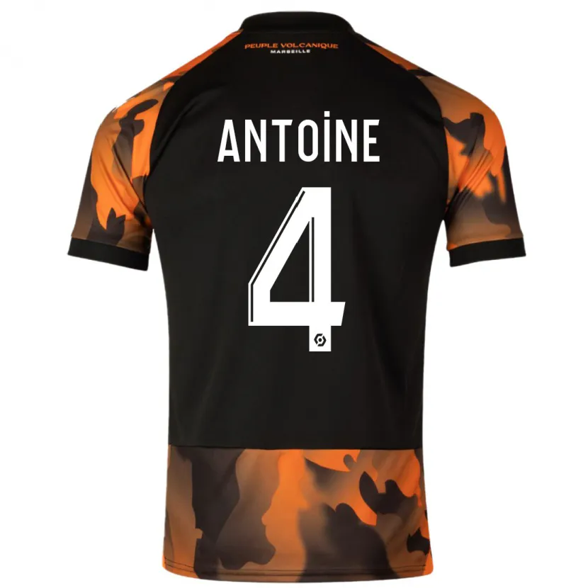 Danxen Niño Camiseta Maud Antoine #4 Negro Naranja Equipación Tercera 2023/24 La Camisa