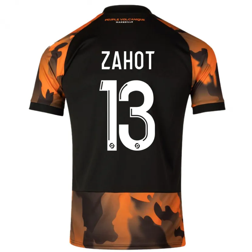 Danxen Niño Camiseta Sarah Zahot #13 Negro Naranja Equipación Tercera 2023/24 La Camisa