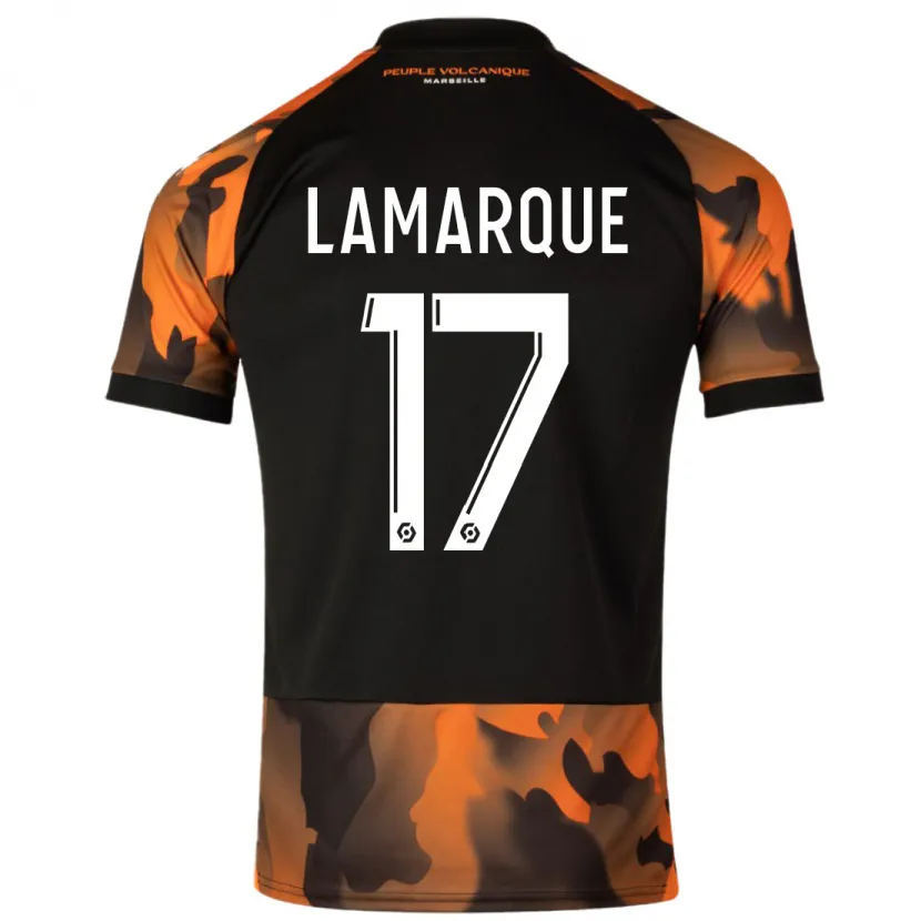 Danxen Niño Camiseta Alais Lamarque #17 Negro Naranja Equipación Tercera 2023/24 La Camisa