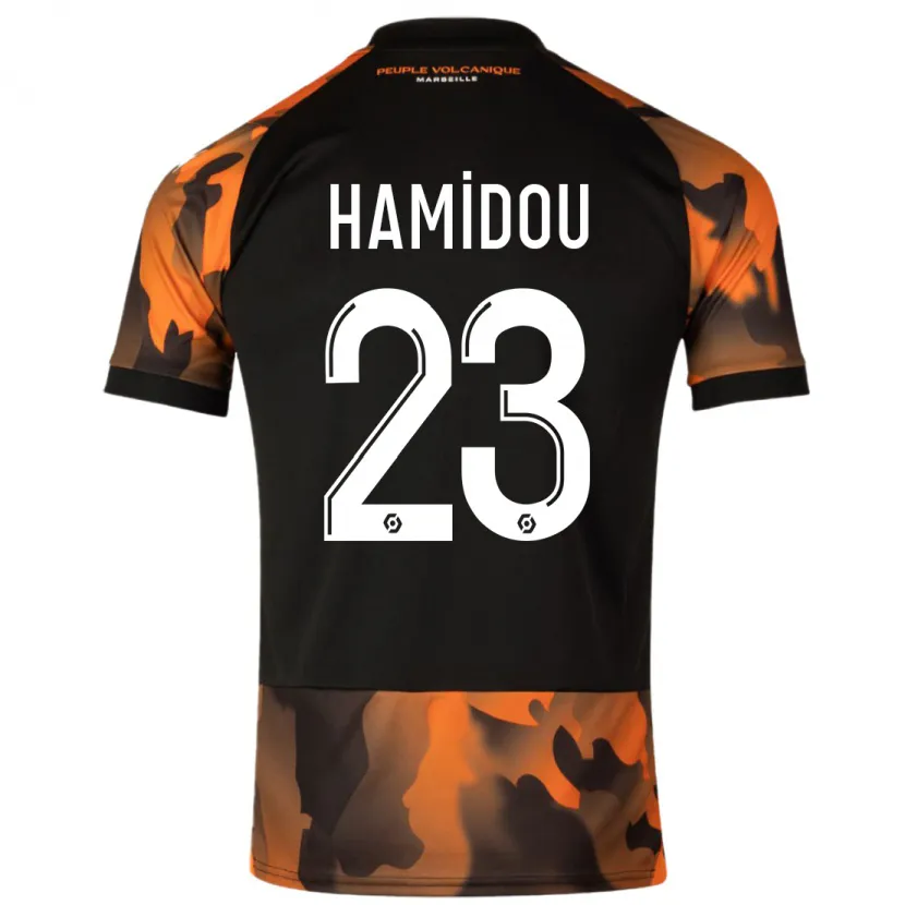 Danxen Niño Camiseta Jamila Hamidou #23 Negro Naranja Equipación Tercera 2023/24 La Camisa