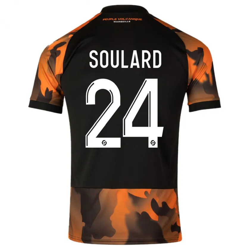 Danxen Niño Camiseta Amandine Soulard #24 Negro Naranja Equipación Tercera 2023/24 La Camisa