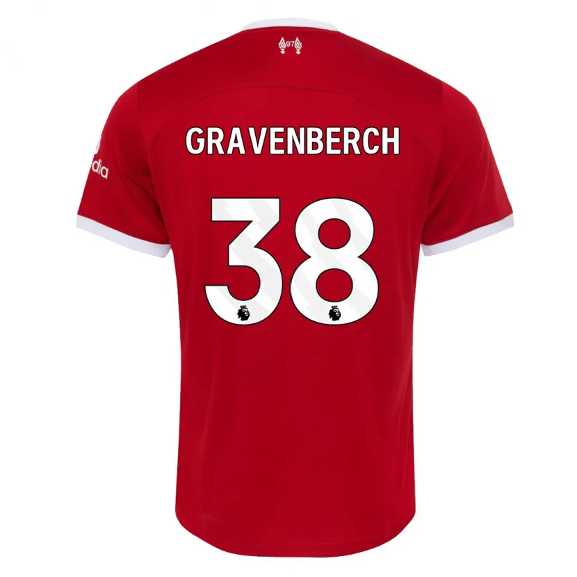 Danxen Hombre Camiseta Ryan Gravenberch #38 Rojo 1ª Equipación 2023/24 La Camisa