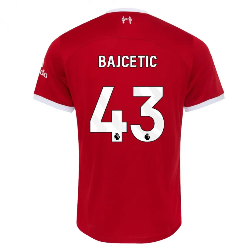 Danxen Hombre Camiseta Stefan Bajcetic #43 Rojo 1ª Equipación 2023/24 La Camisa