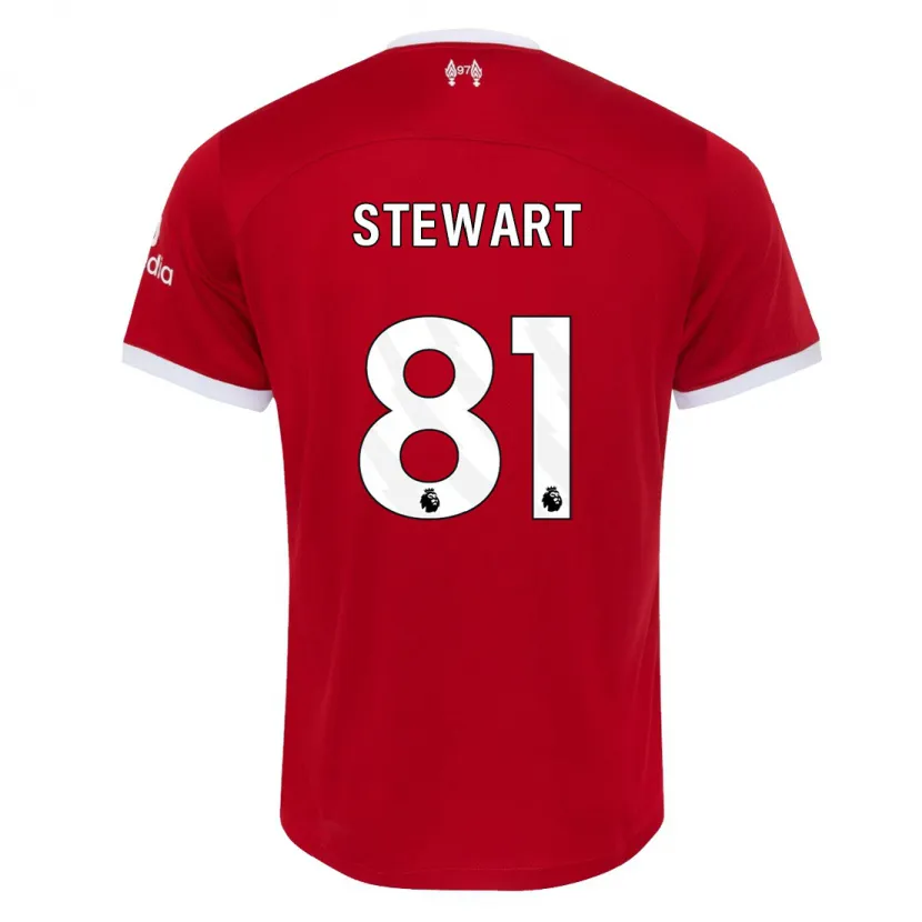 Danxen Hombre Camiseta Layton Stewart #81 Rojo 1ª Equipación 2023/24 La Camisa