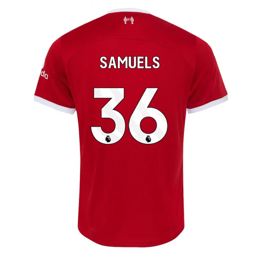 Danxen Hombre Camiseta Kerron Samuels #36 Rojo 1ª Equipación 2023/24 La Camisa