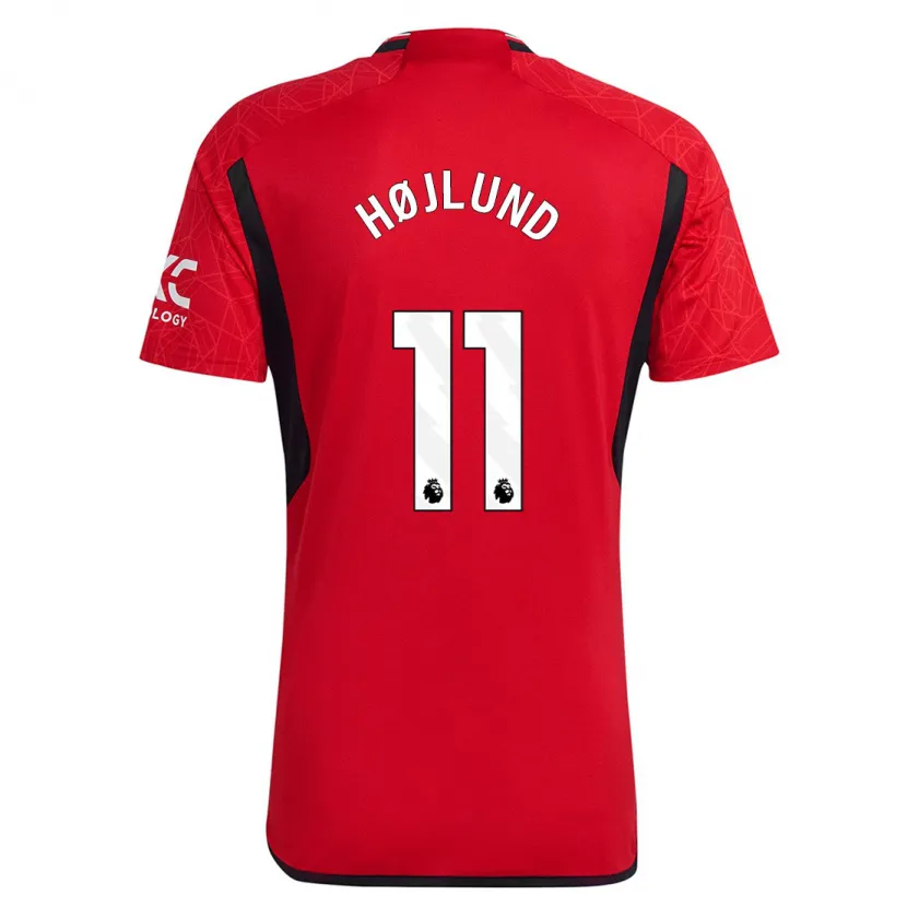 Danxen Hombre Camiseta Rasmus Højlund #11 Rojo 1ª Equipación 2023/24 La Camisa