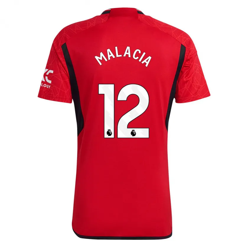 Danxen Hombre Camiseta Tyrell Malacia #12 Rojo 1ª Equipación 2023/24 La Camisa