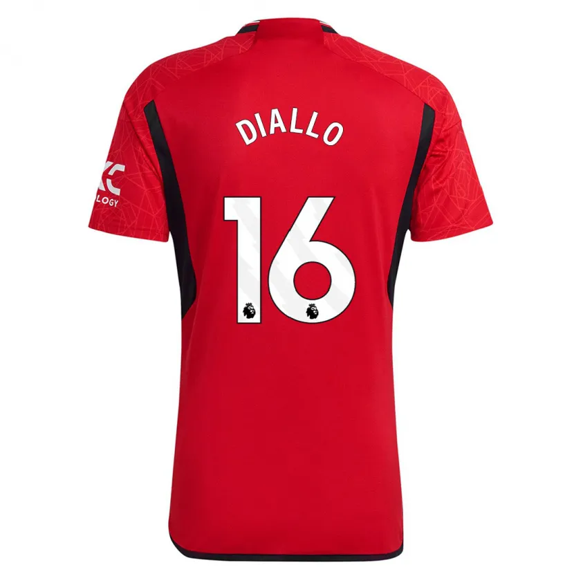 Danxen Hombre Camiseta Amad Diallo #16 Rojo 1ª Equipación 2023/24 La Camisa