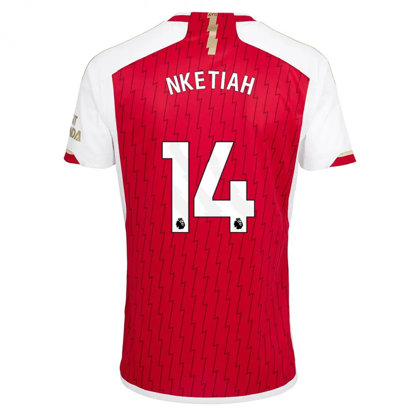 Danxen Hombre Camiseta Eddie Nketiah #14 Rojo 1ª Equipación 2023/24 La Camisa