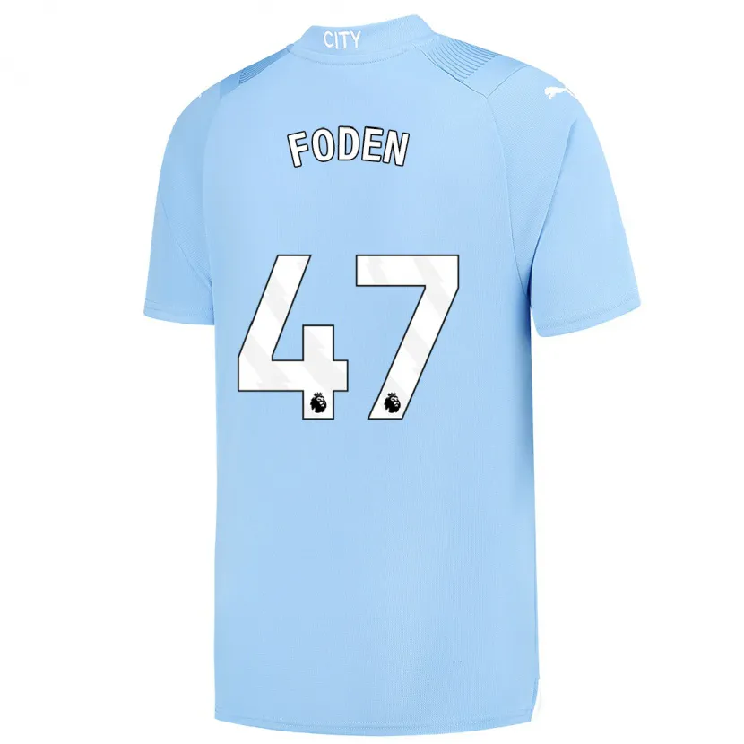 Danxen Hombre Camiseta Phil Foden #47 Azul Claro 1ª Equipación 2023/24 La Camisa