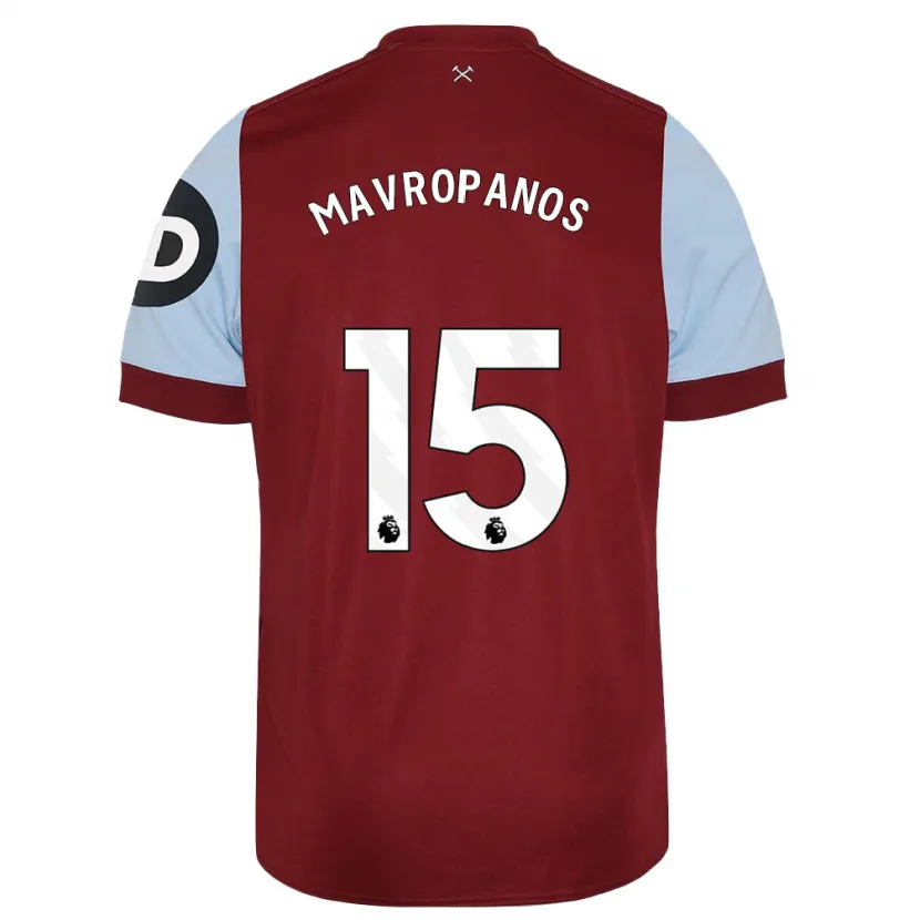 Danxen Hombre Camiseta Konstantinos Mavropanos #15 Granate 1ª Equipación 2023/24 La Camisa