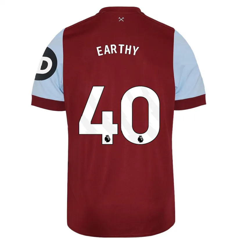 Danxen Hombre Camiseta George Earthy #40 Granate 1ª Equipación 2023/24 La Camisa