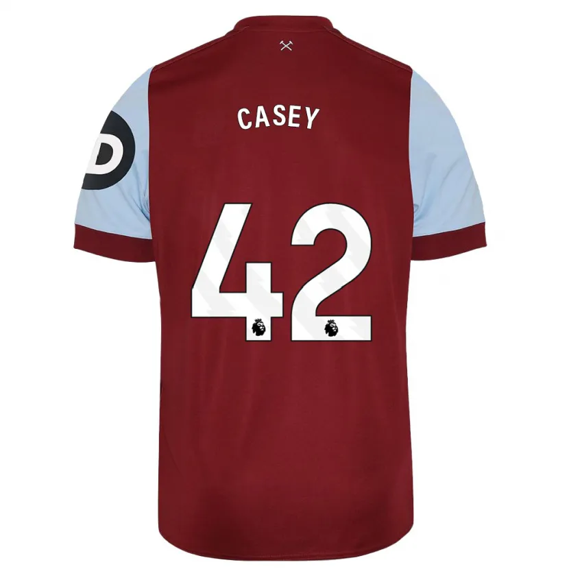 Danxen Hombre Camiseta Kaelan Casey #42 Granate 1ª Equipación 2023/24 La Camisa