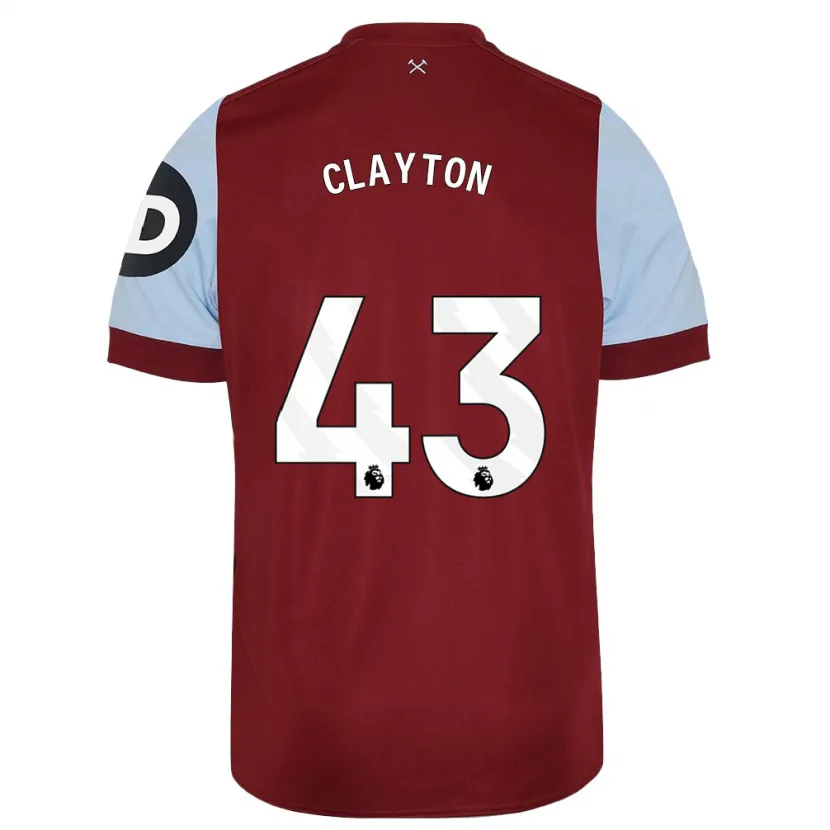 Danxen Hombre Camiseta Regan Clayton #43 Granate 1ª Equipación 2023/24 La Camisa