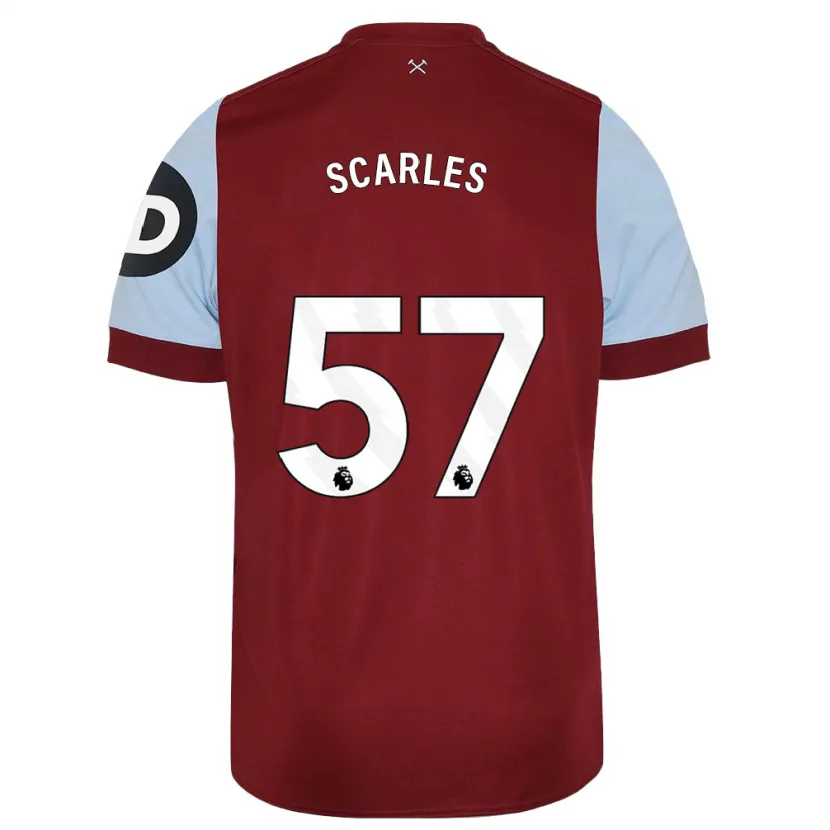 Danxen Hombre Camiseta Oliver Scarles #57 Granate 1ª Equipación 2023/24 La Camisa