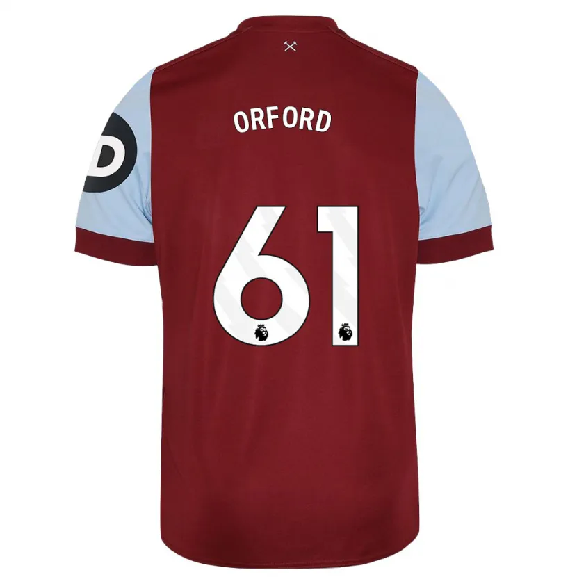 Danxen Hombre Camiseta Lewis Orford #61 Granate 1ª Equipación 2023/24 La Camisa