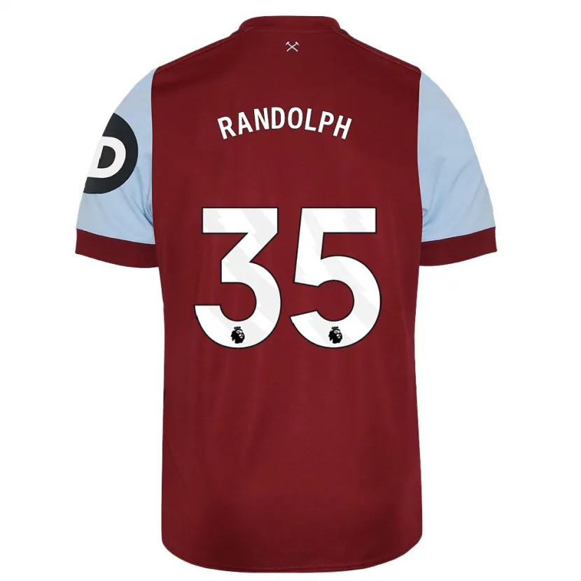 Danxen Hombre Camiseta Darren Randolph #35 Granate 1ª Equipación 2023/24 La Camisa