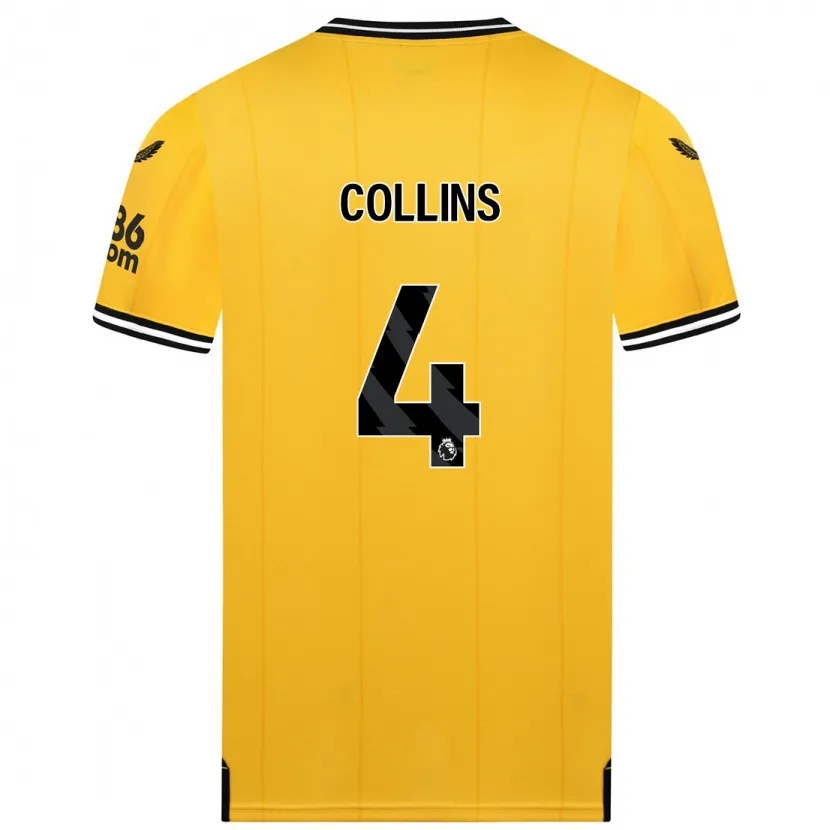 Danxen Hombre Camiseta Nathan Collins #4 Amarillo 1ª Equipación 2023/24 La Camisa