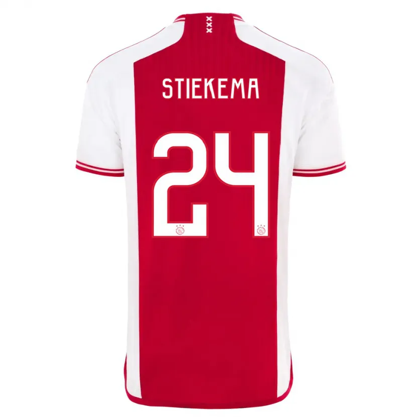 Danxen Hombre Camiseta Iris Stiekema #24 Rojo Blanco 1ª Equipación 2023/24 La Camisa