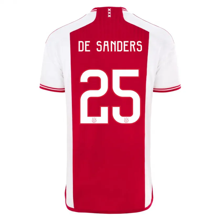 Danxen Hombre Camiseta Kay-Lee De Sanders #25 Rojo Blanco 1ª Equipación 2023/24 La Camisa