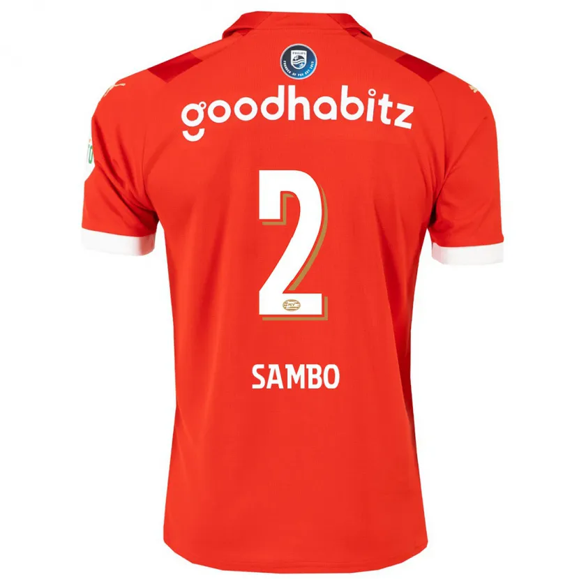 Danxen Hombre Camiseta Shurandy Sambo #2 Rojo 1ª Equipación 2023/24 La Camisa